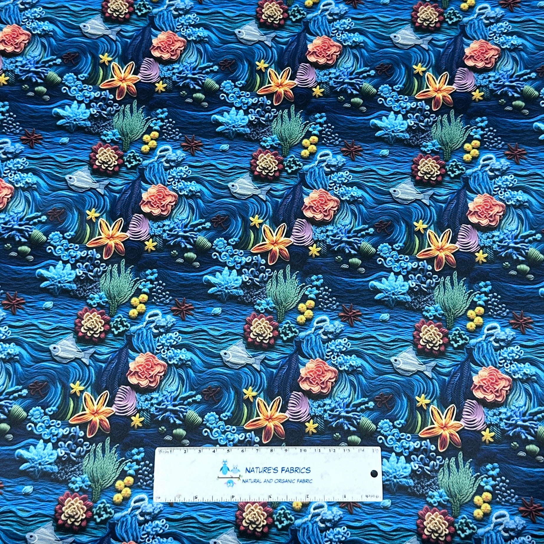 Embroidered Sea Life 1 mil PUL Fabric - Made in the USA - Nature's Fabrics