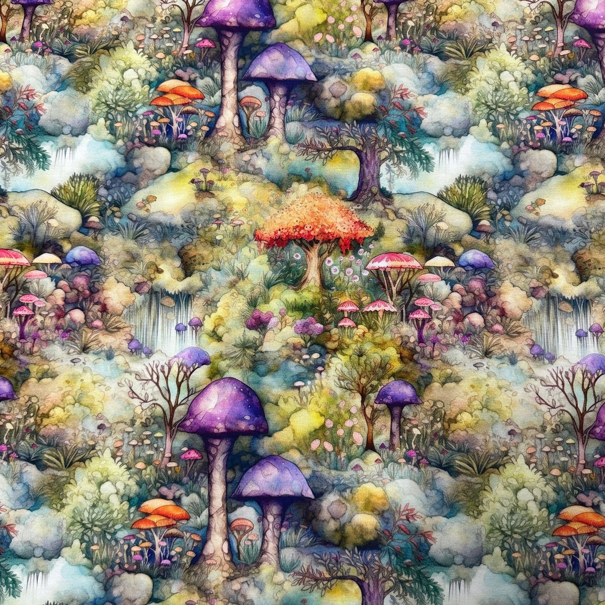 Enchanted Forest on Bamboo Stretch French Terry Fabric - Nature's Fabrics