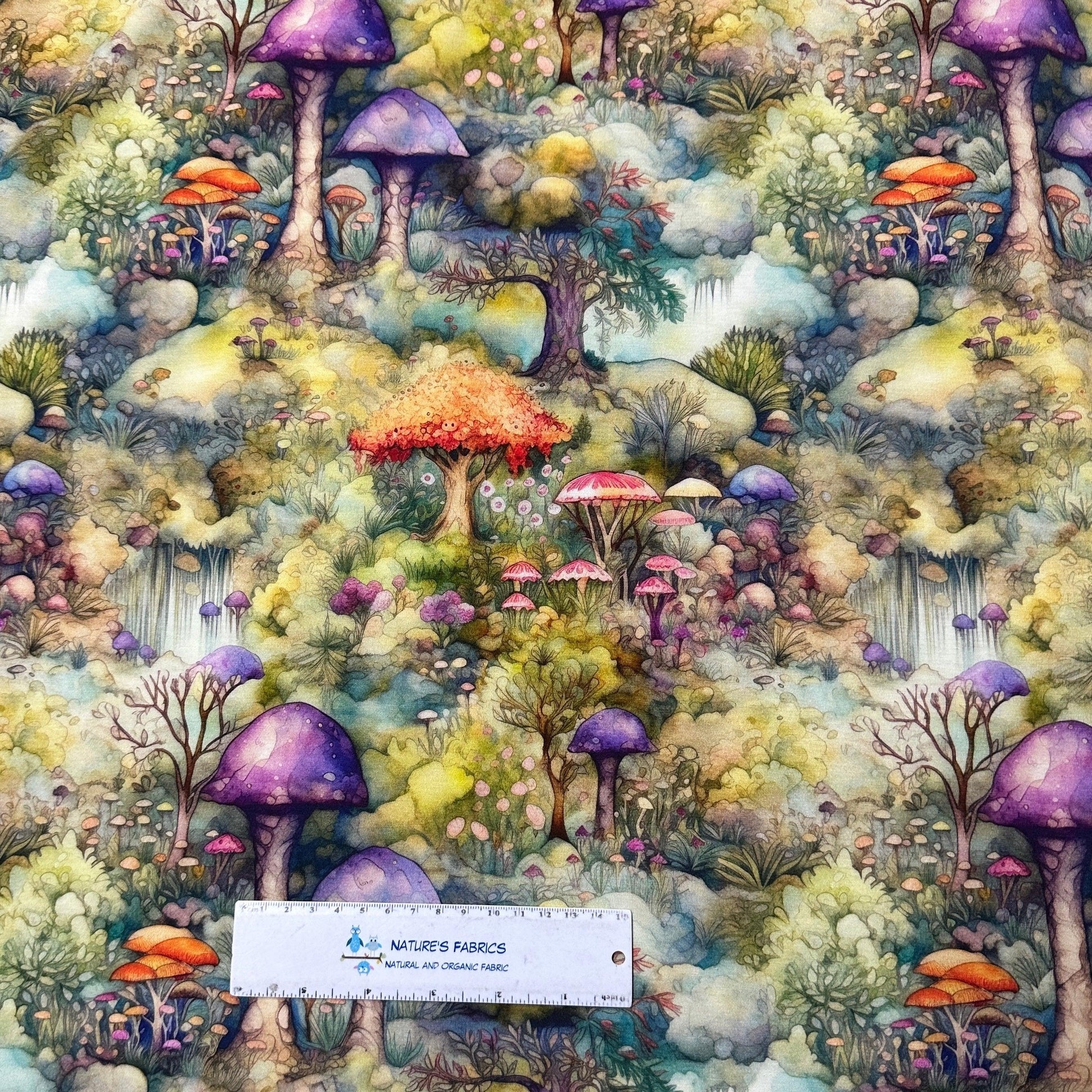 Enchanted Forest on Bamboo Stretch French Terry Fabric - Nature's Fabrics