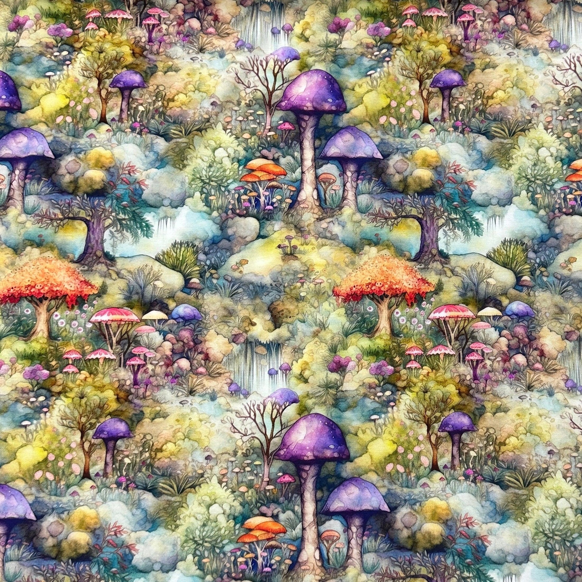 Enchanted Forest on Bamboo Stretch French Terry Fabric - Nature's Fabrics