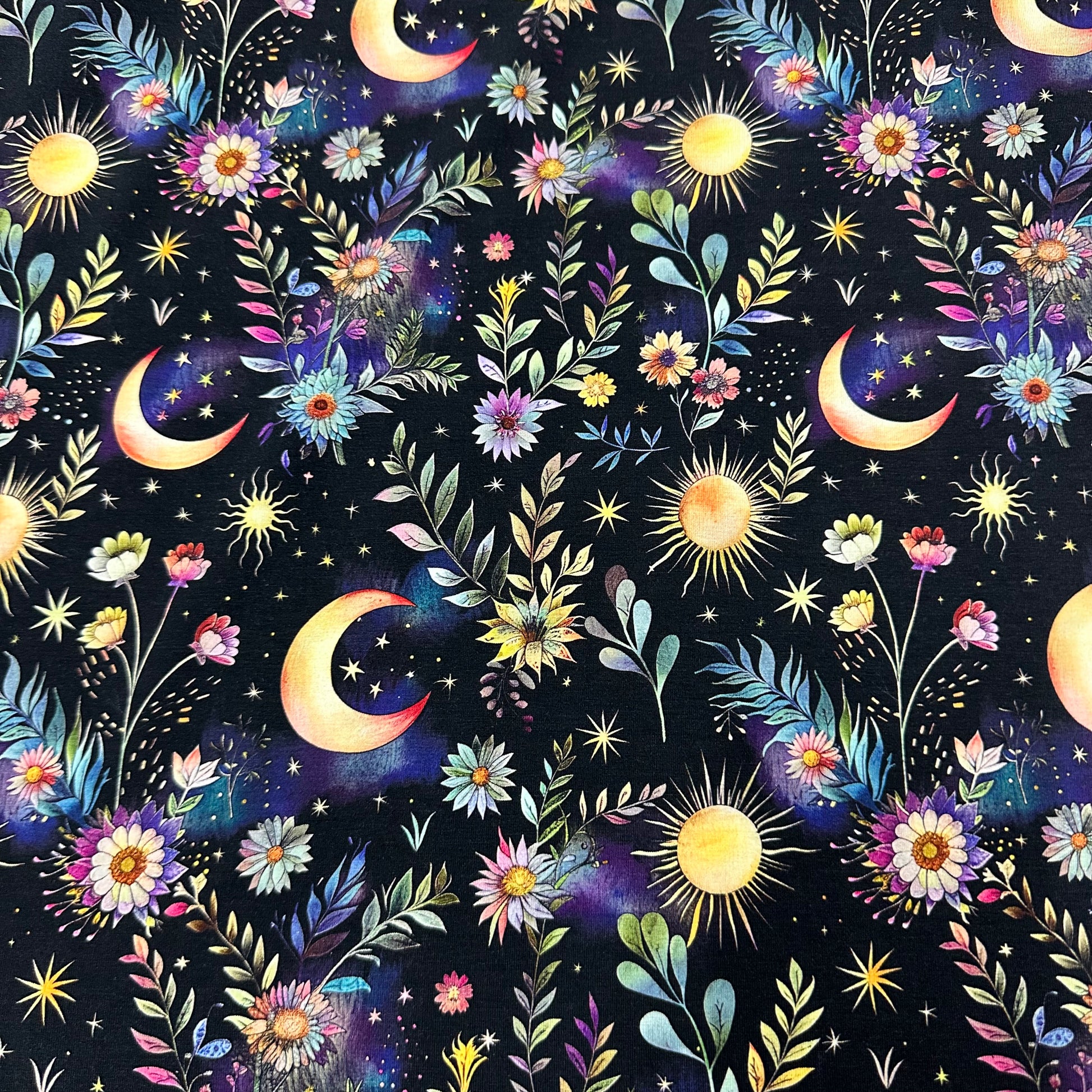 Evening Garden on Bamboo/Spandex Jersey Fabric - Nature's Fabrics