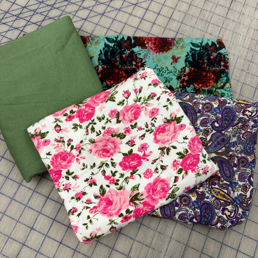 Floral Cotton/Spandex jersey Fabric Bundle G833 - Nature's Fabrics