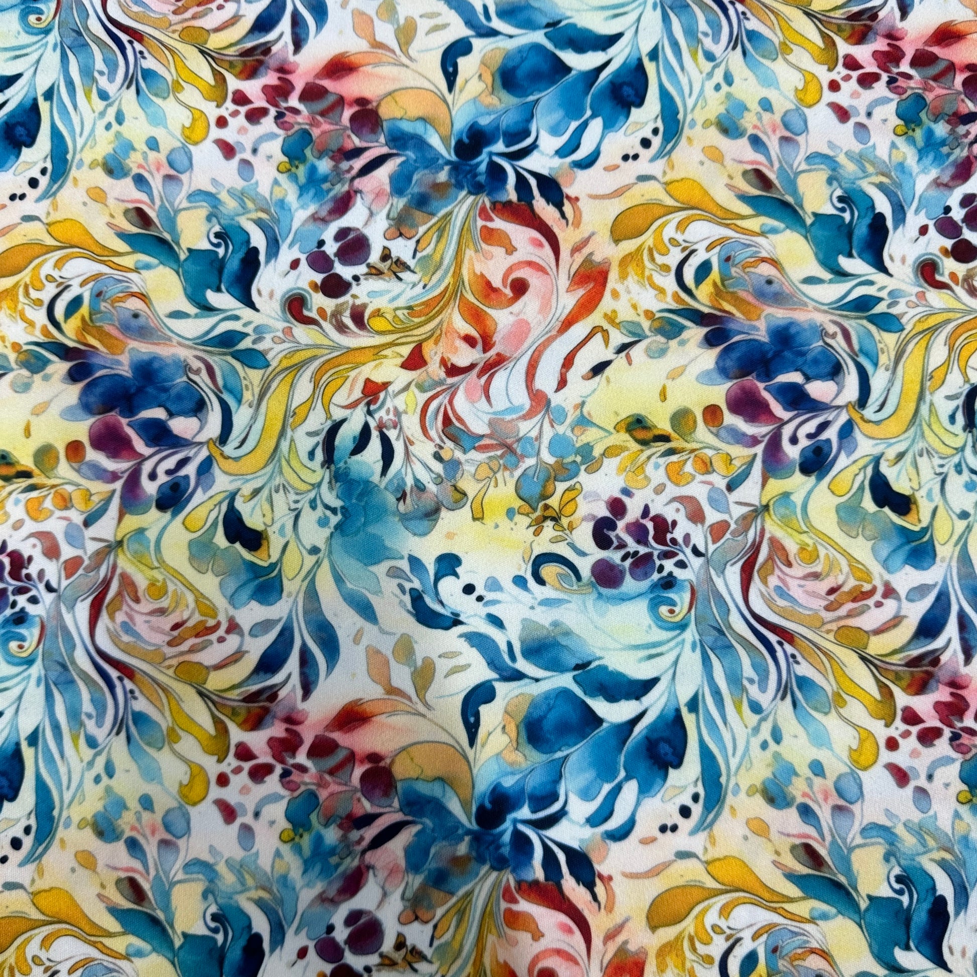 Floral Swirl Art 1 mil PUL Fabric - Made in the USA - Nature's Fabrics