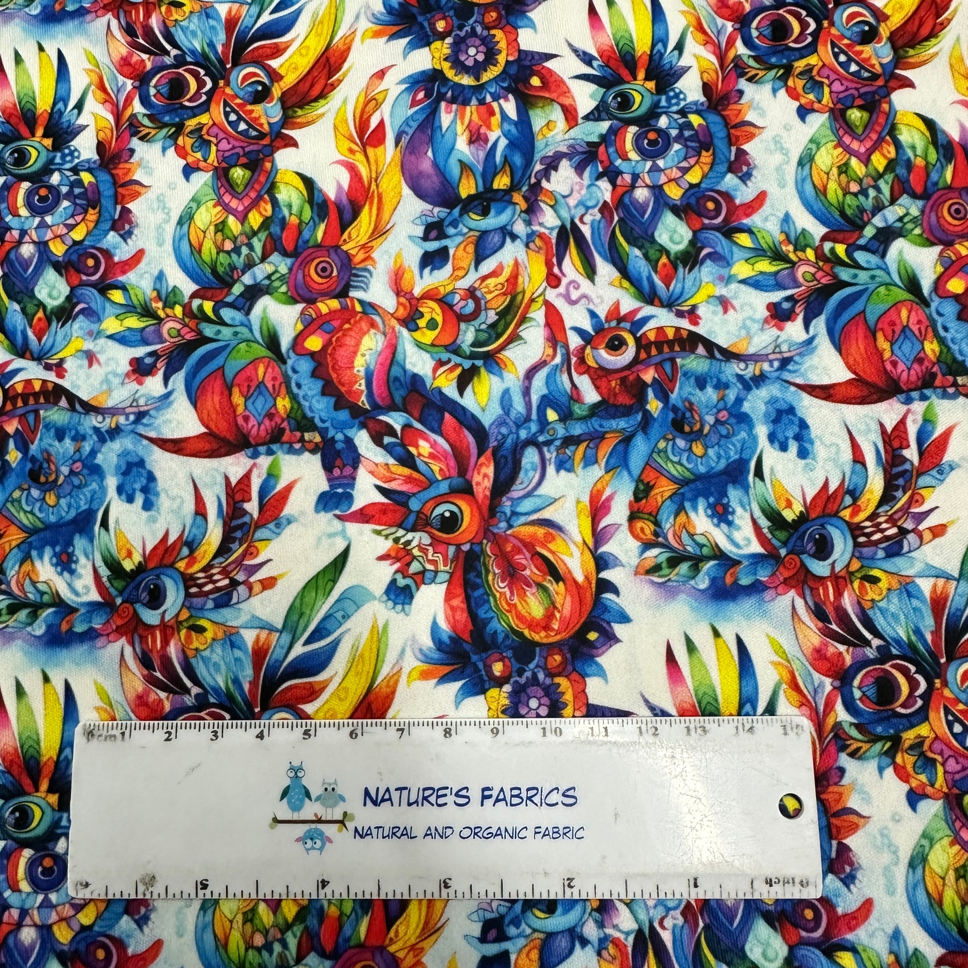 Folk Art Chickens 1 mil PUL Fabric - Made in the USA - Nature's Fabrics