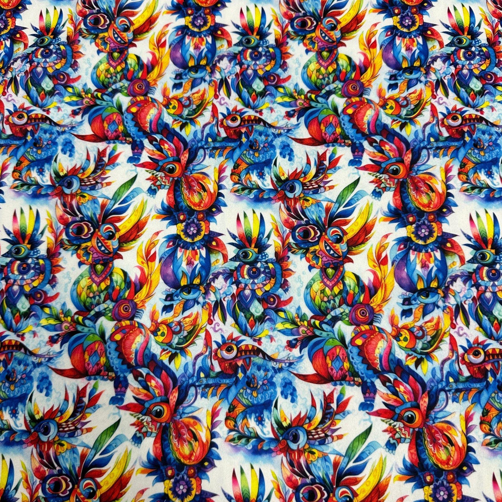 Folk Art Chickens 1 mil PUL Fabric - Made in the USA - Nature's Fabrics
