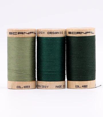 Foresty Greens Organic Cotton 30WT 3 Spool Set - Nature's Fabrics