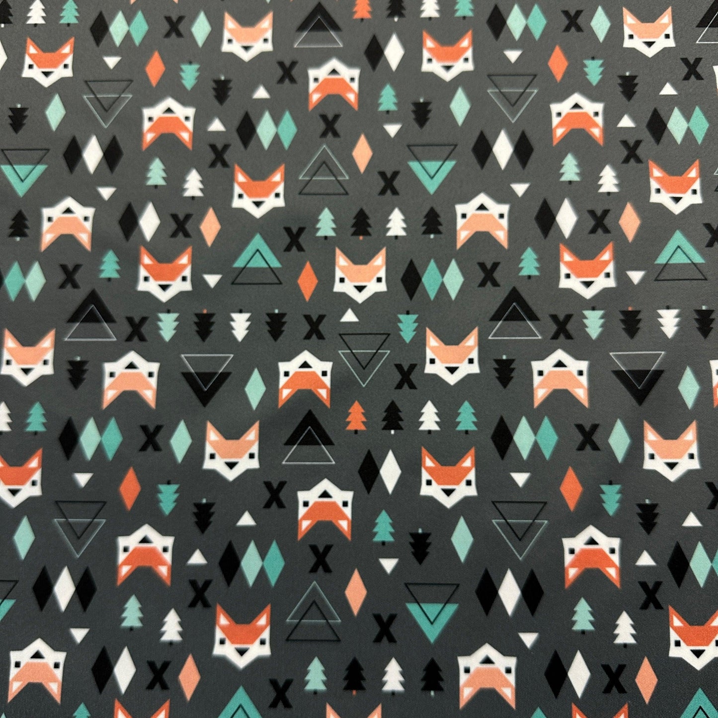Foxes and Triangles 1 mil PUL Fabric - Made in the USA - Nature's Fabrics