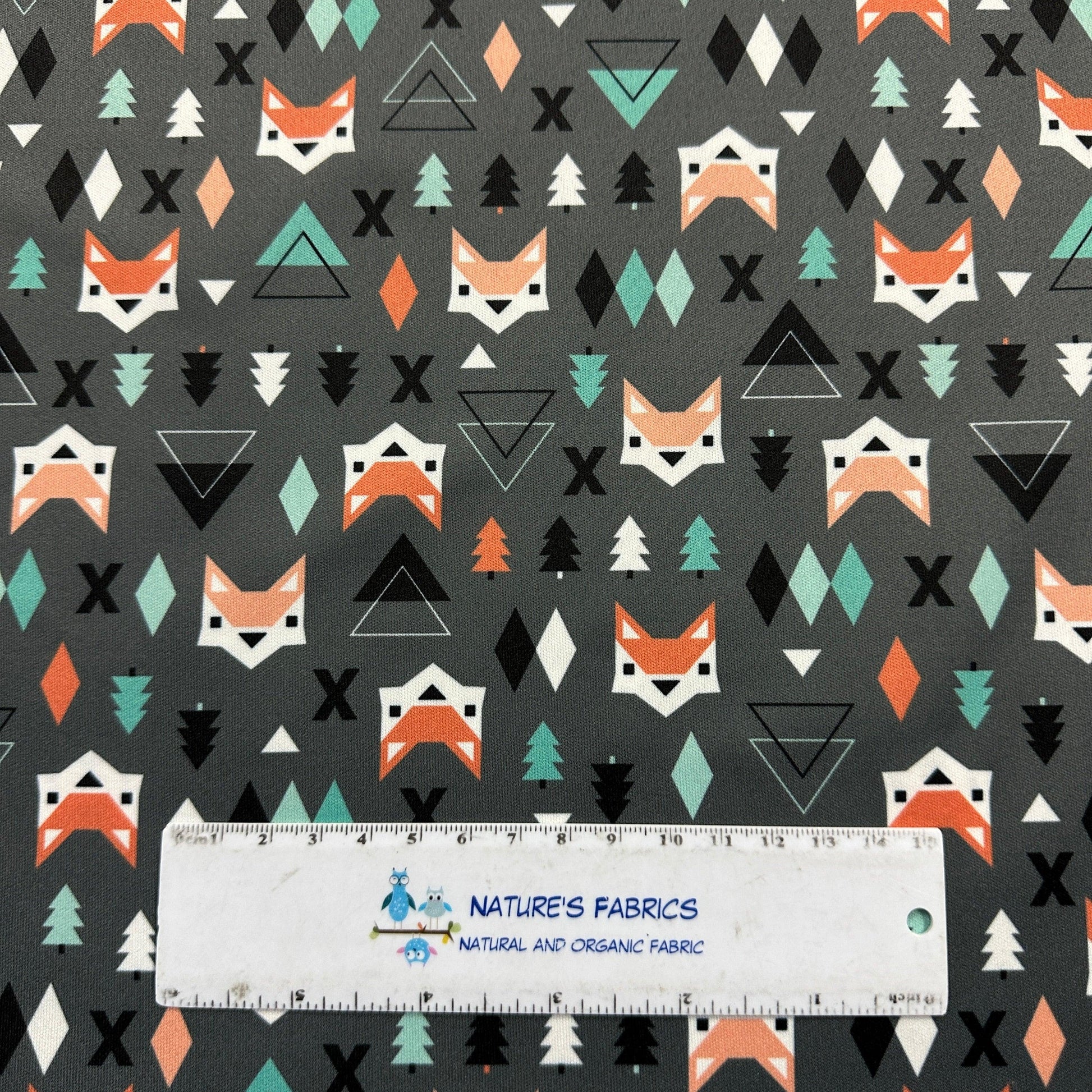 Foxes and Triangles 1 mil PUL Fabric - Made in the USA - Nature's Fabrics
