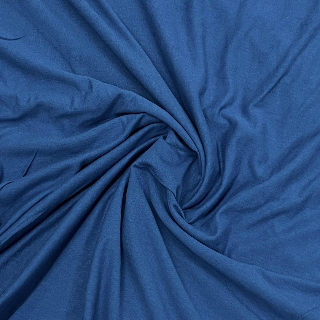 French Blue Cotton Jersey Fabric - Nature's Fabrics