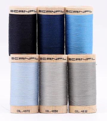 Frosty Winter Organic Cotton 30WT 6 Spool Set - Nature's Fabrics