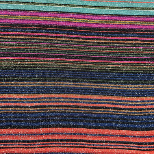 Glitter Stripe on Polyester/Spandex Jersey Fabric - Nature's Fabrics