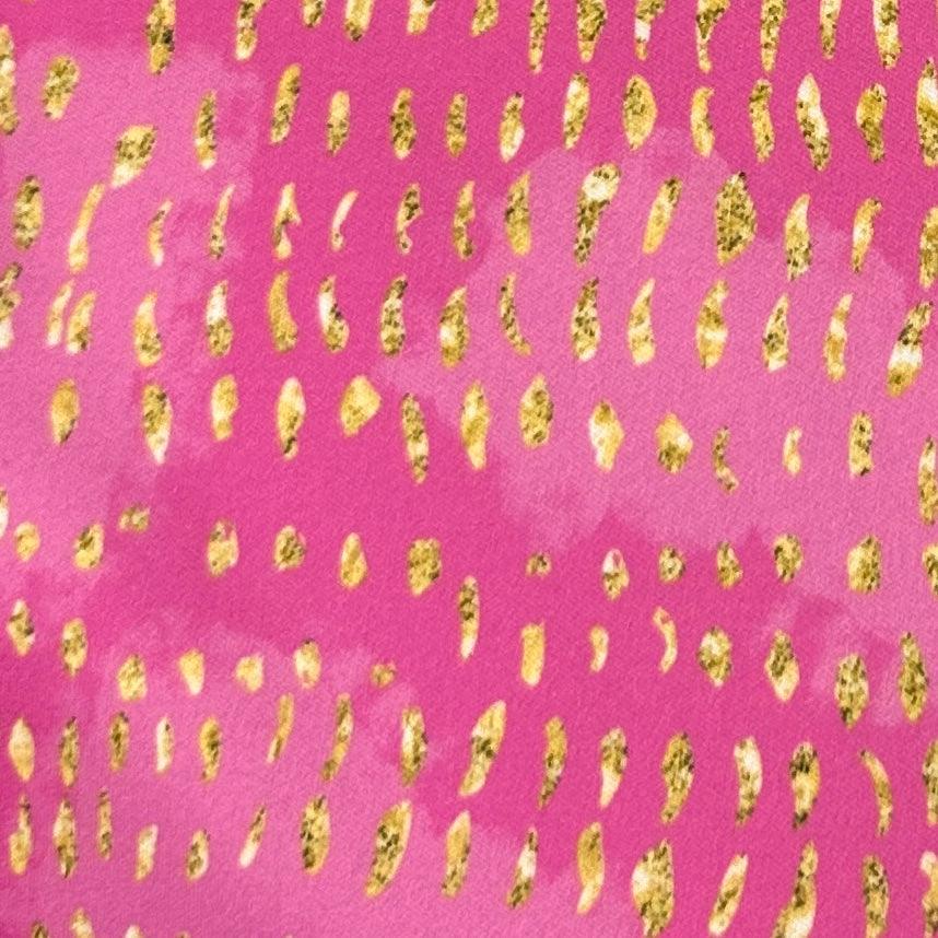 Gold Sparkle on Pink 1 mil PUL Fabric - Made in the USA - Nature's Fabrics