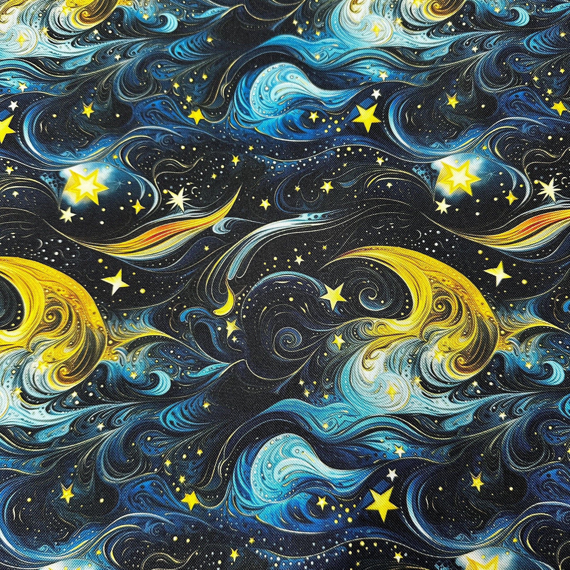 Golden Starry Sky on Canvas Fabric - Waterproof - Nature's Fabrics