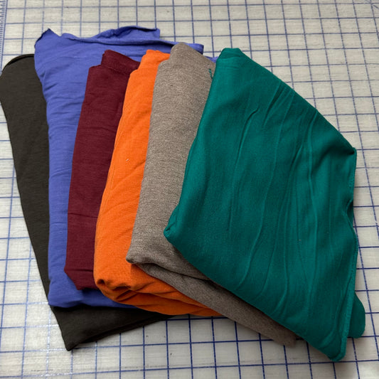 Grab Bag of Solid Bamboo Stretch French Terry Fabric 5 Yards - Nature's Fabrics