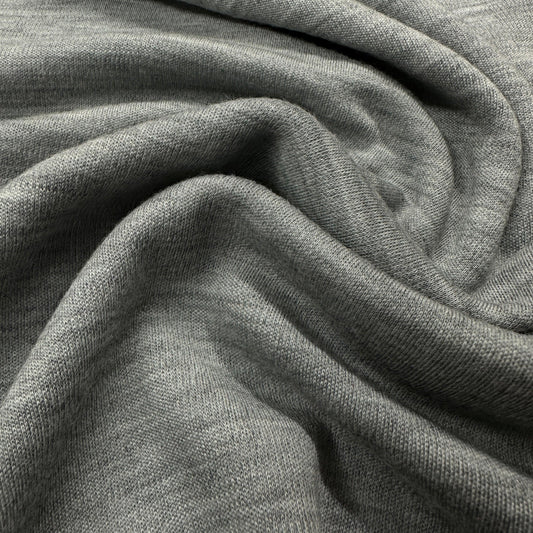 Gray 100% Washable Merino Wool Interlock Fabric - Nature's Fabrics
