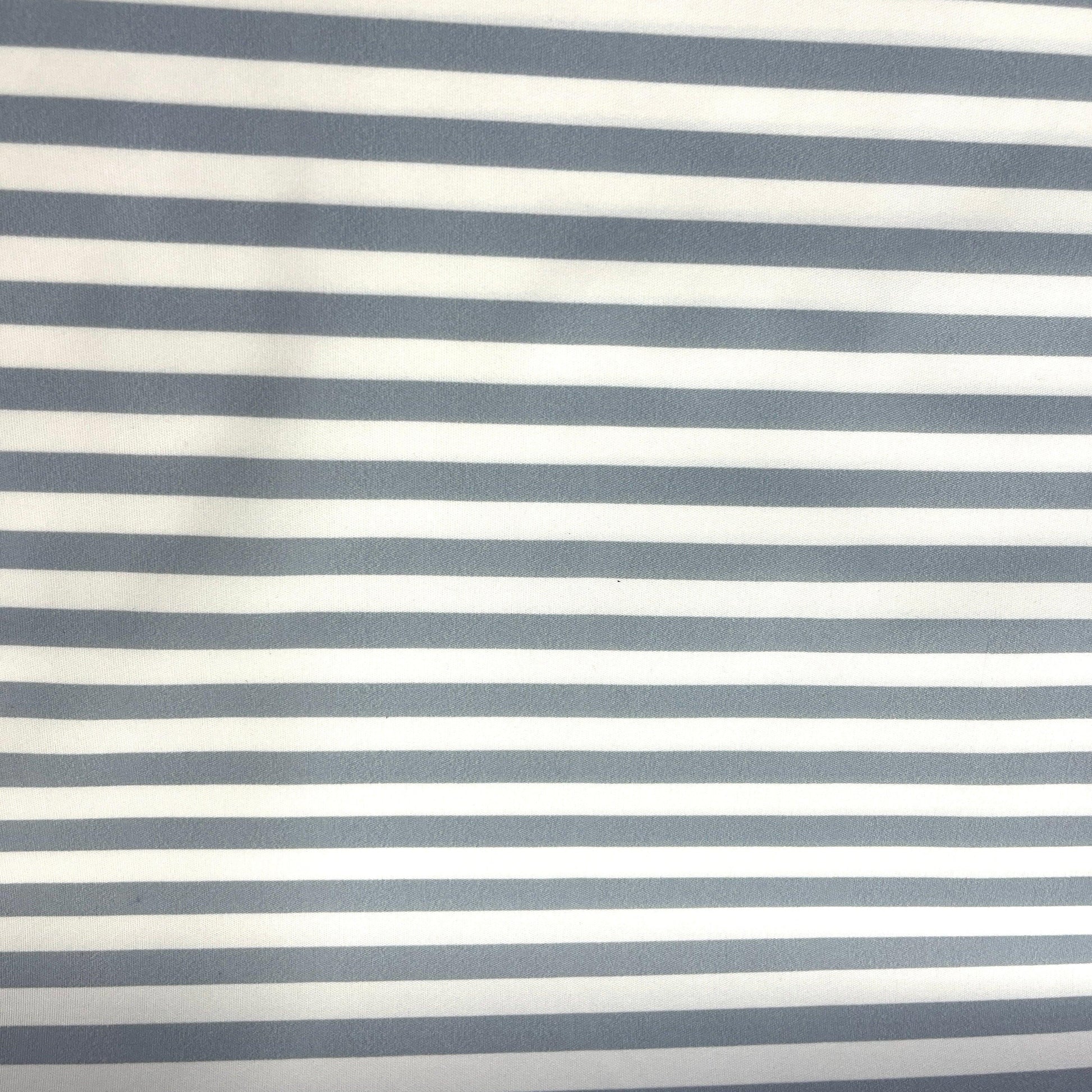 Gray and White Stripe 1 mil PUL Fabric - Made in the USA - Nature's Fabrics