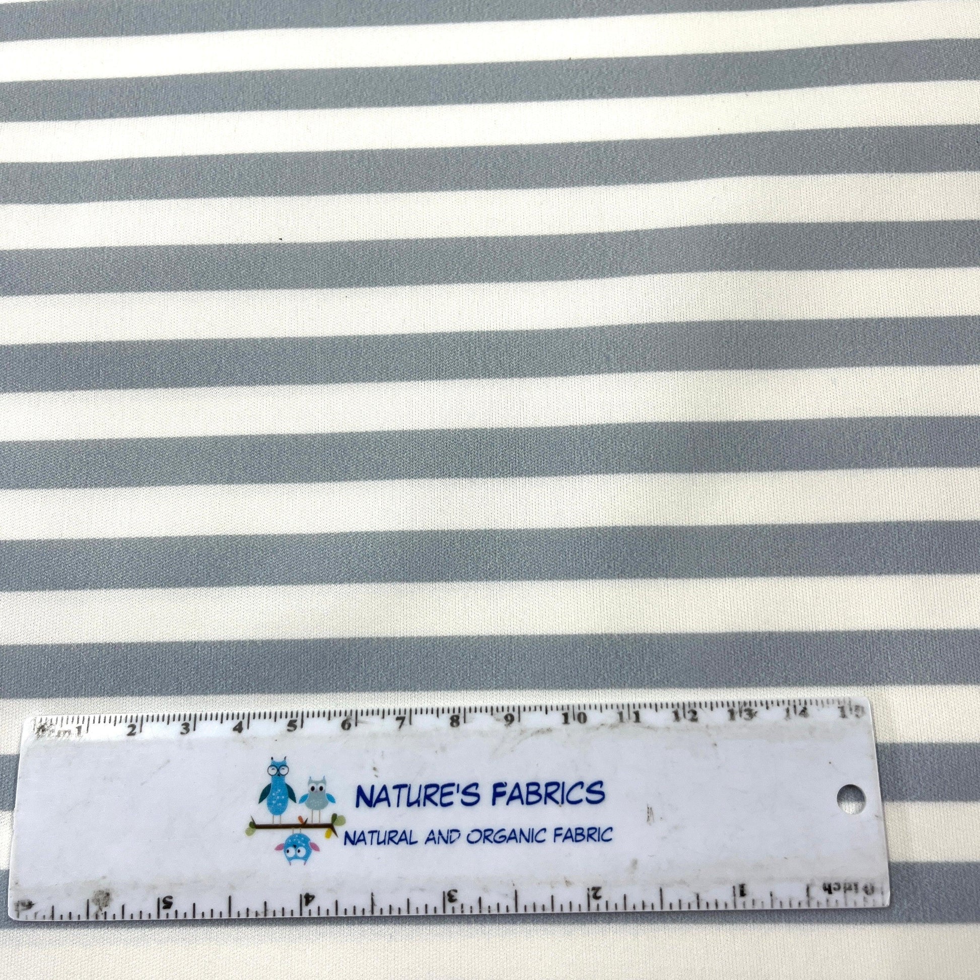 Gray and White Stripe 1 mil PUL Fabric - Made in the USA - Nature's Fabrics