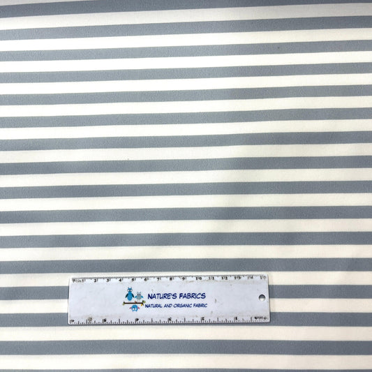 Gray and White Stripe 1 mil PUL Fabric - Made in the USA - Nature's Fabrics