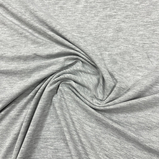 Gray Heather Bamboo Stretch Fleece Fabric - 320 GSM - Nature's Fabrics
