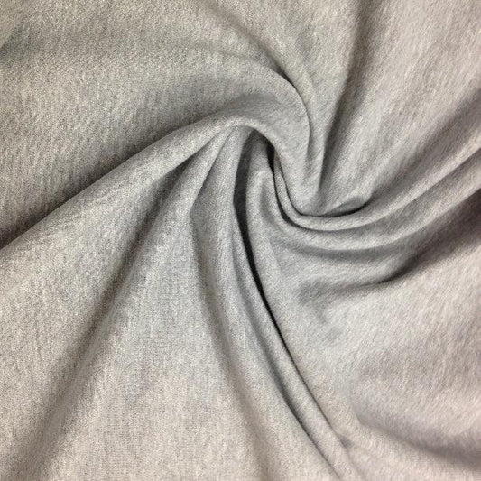 Heather Gray Cotton Stretch French Terry Fabric