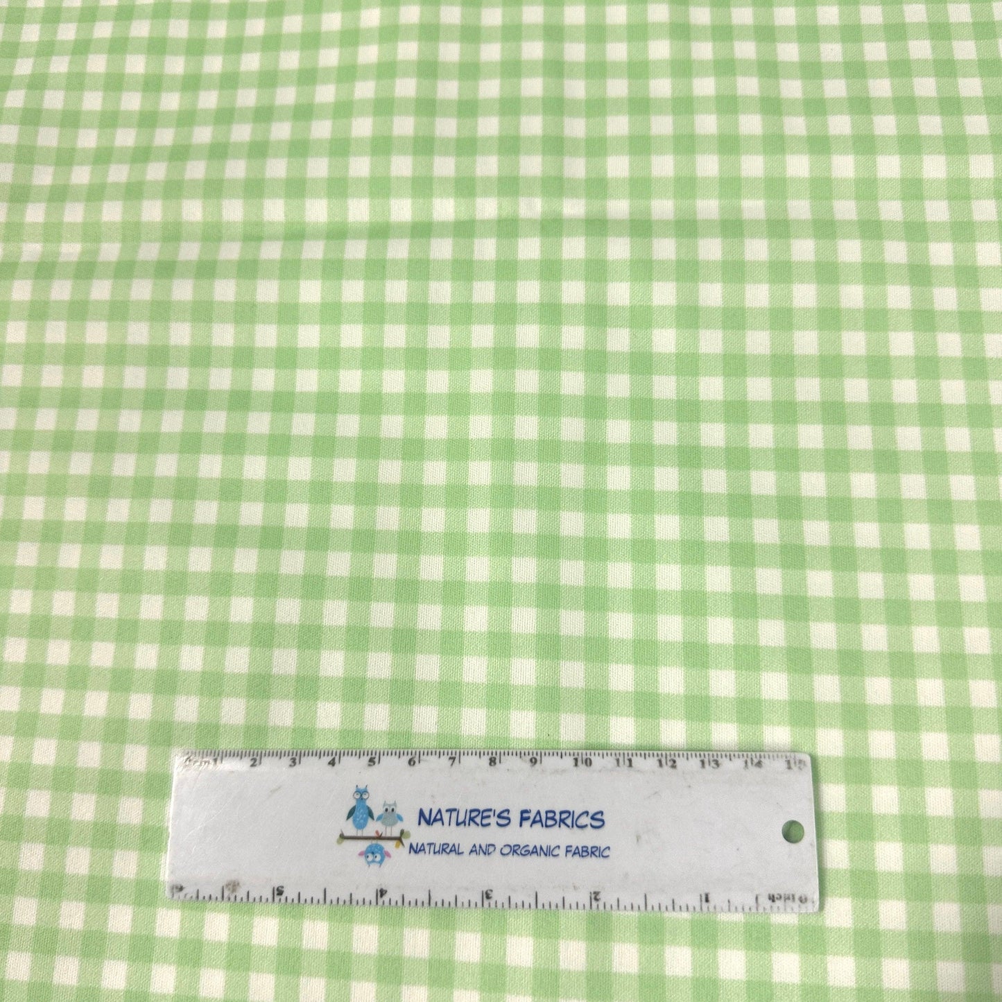 Green Gingham 1 mil PUL Fabric - Made in the USA - Nature's Fabrics