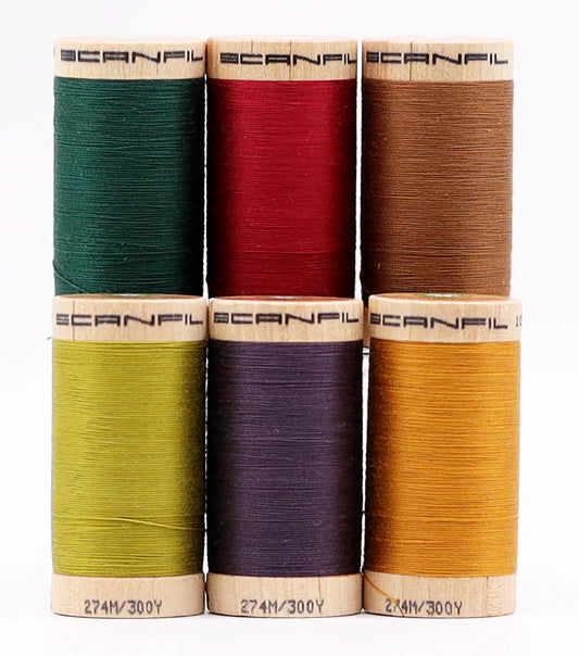 Harvest Time Organic Cotton 30WT 6 Spool Set - Nature's Fabrics