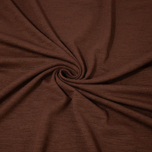 Hickory Brown Merino Wool/Spandex Jersey Fabric - Nature's Fabrics