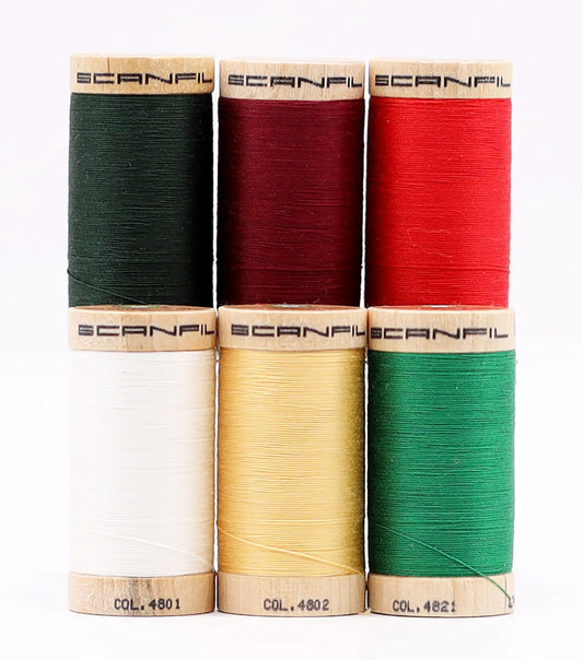 Holiday Traditions Organic Cotton 30WT 6 Spool Set - Nature's Fabrics