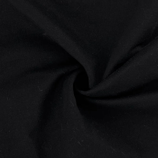 Black Cotton Stretch French Terry Fabric