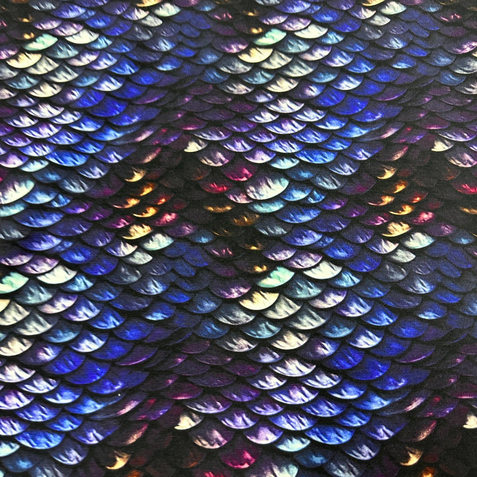 Iridescent Scales on Bamboo Stretch French Terry Fabric - Nature's Fabrics