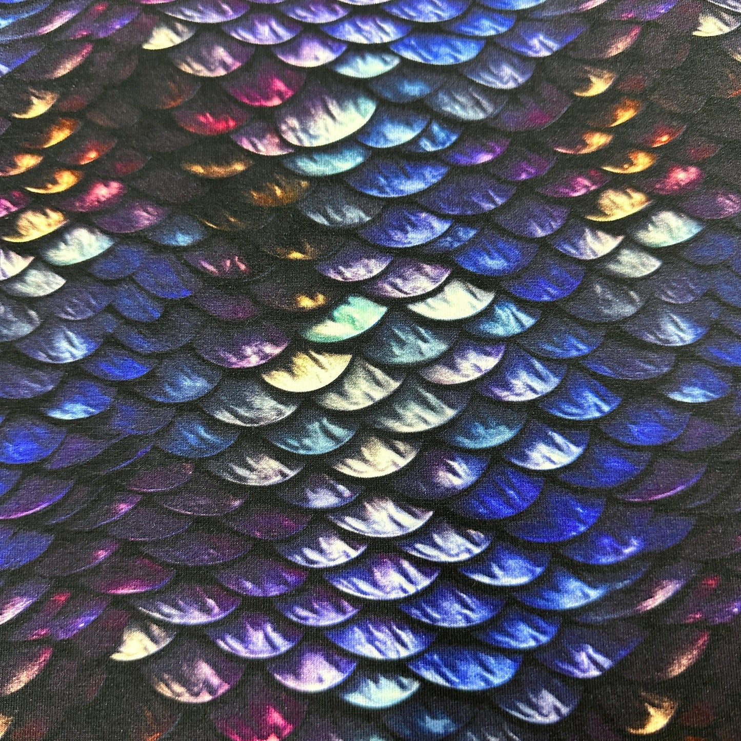 Iridescent Scales on Bamboo Stretch French Terry Fabric - Nature's Fabrics