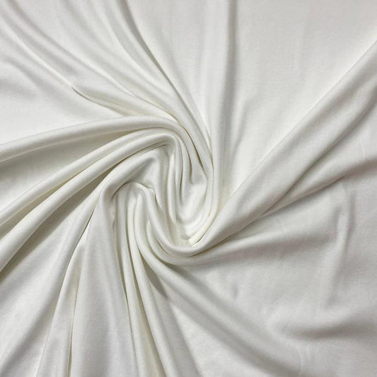 Ivory Bamboo/Spandex Rib Knit Fabric - Nature's Fabrics
