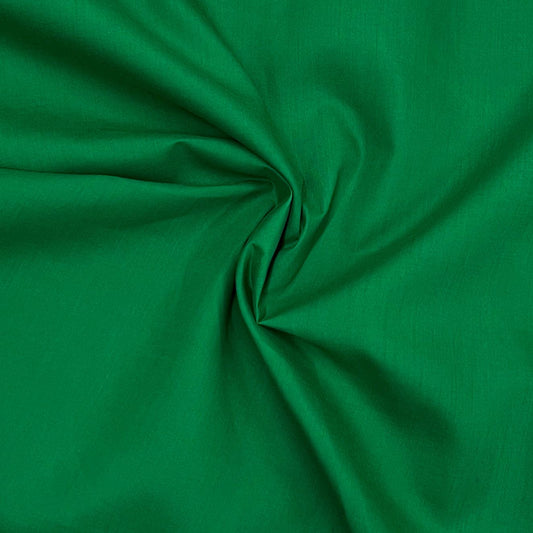 Kelly Green Organic Cotton/Polyester Woven Shirting Fabric - Nature's Fabrics
