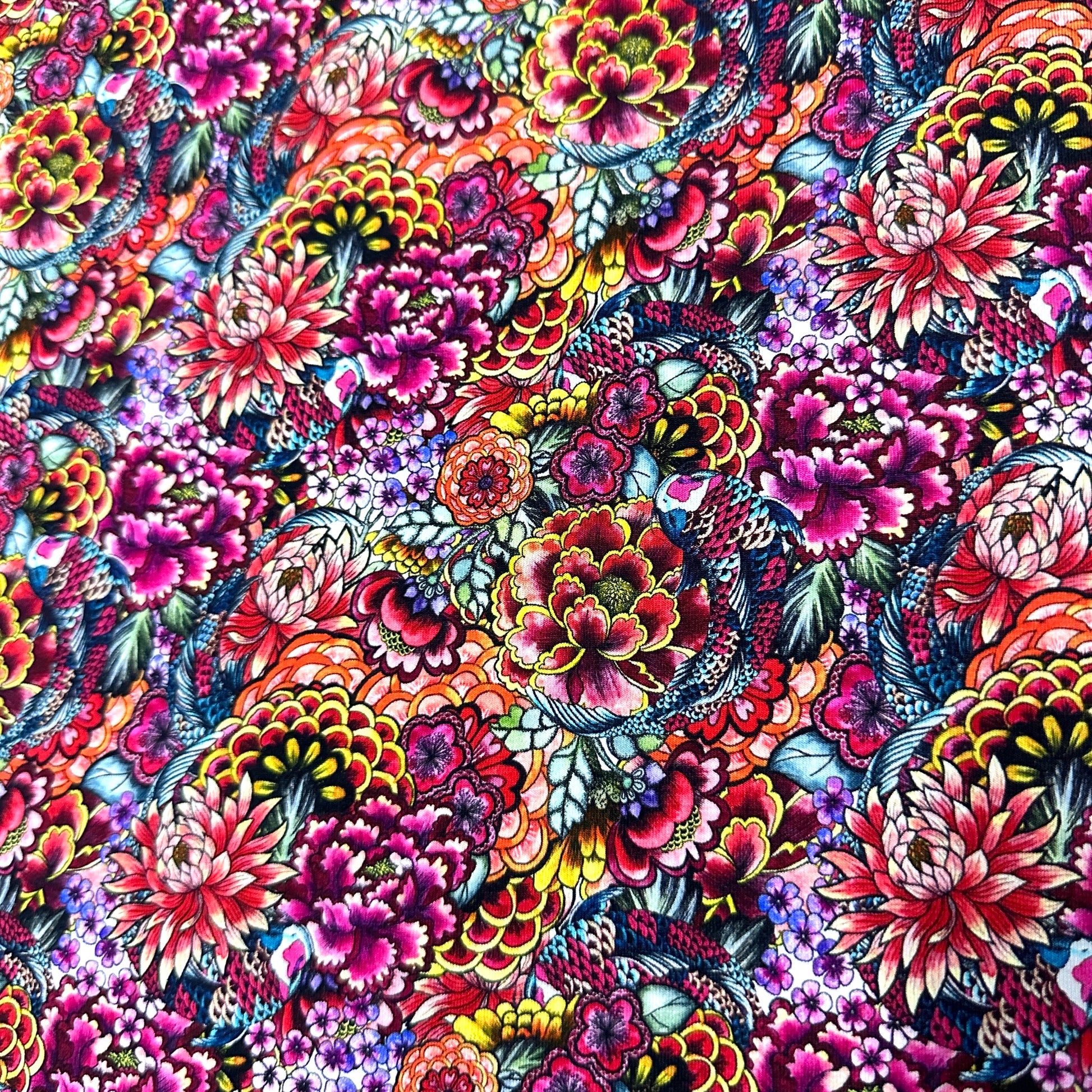 Koi Garden on Bamboo/Spandex Jersey Fabric - Nature's Fabrics