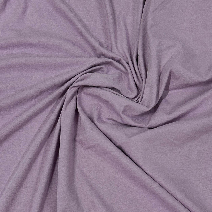 Lavender Organic Cotton Rib Knit Fabric - Grown in the USA - 150 GSM