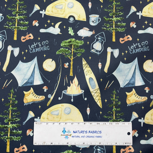 Let's Go Camping 1 mil PUL Fabric - Made in the USA - Nature's Fabrics