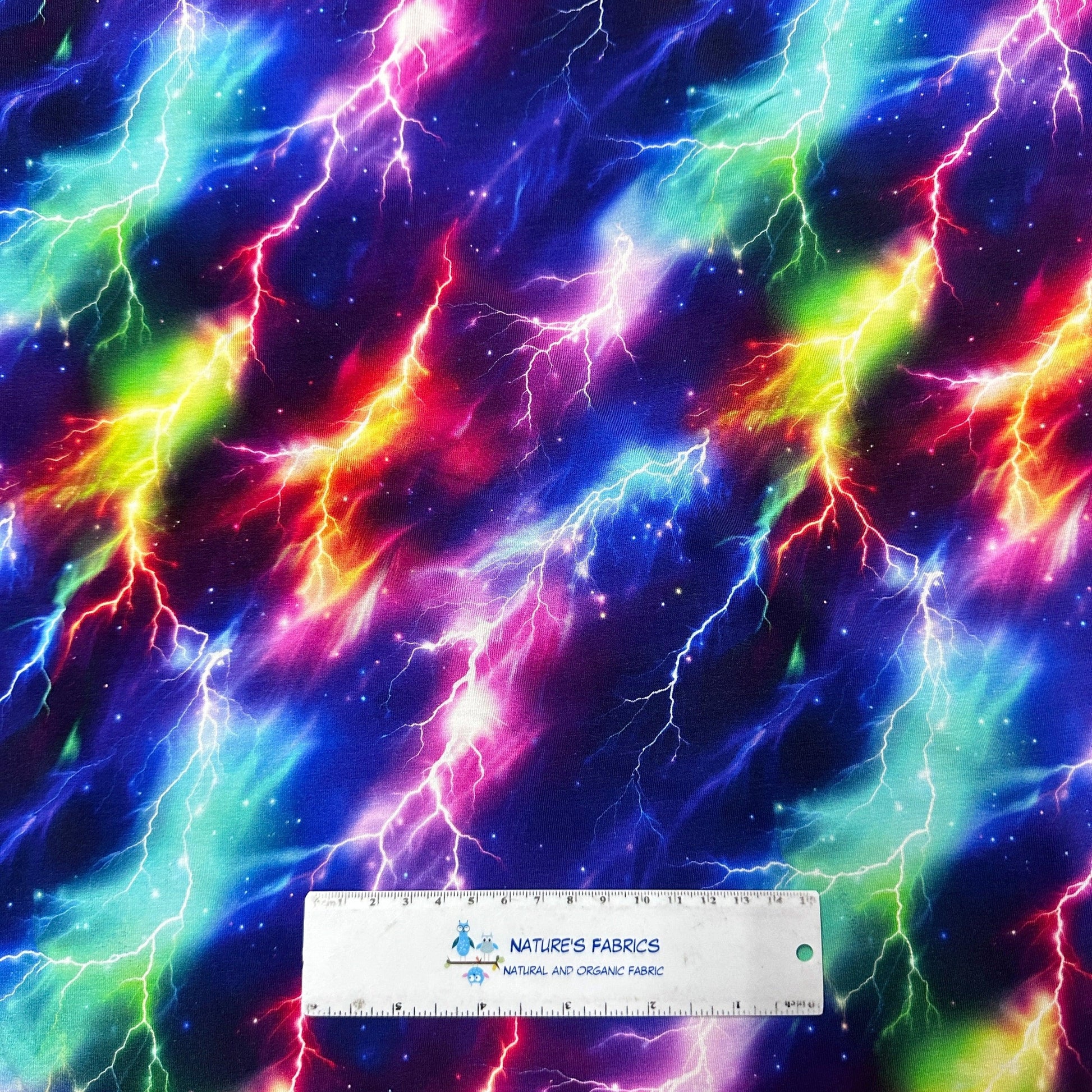 Lightning Storm on Bamboo Stretch French Terry Fabric - Nature's Fabrics