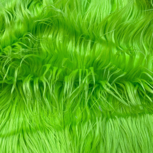 Lime Polyester Fur Fabric - 1 yard 30" piece - Nature's Fabrics