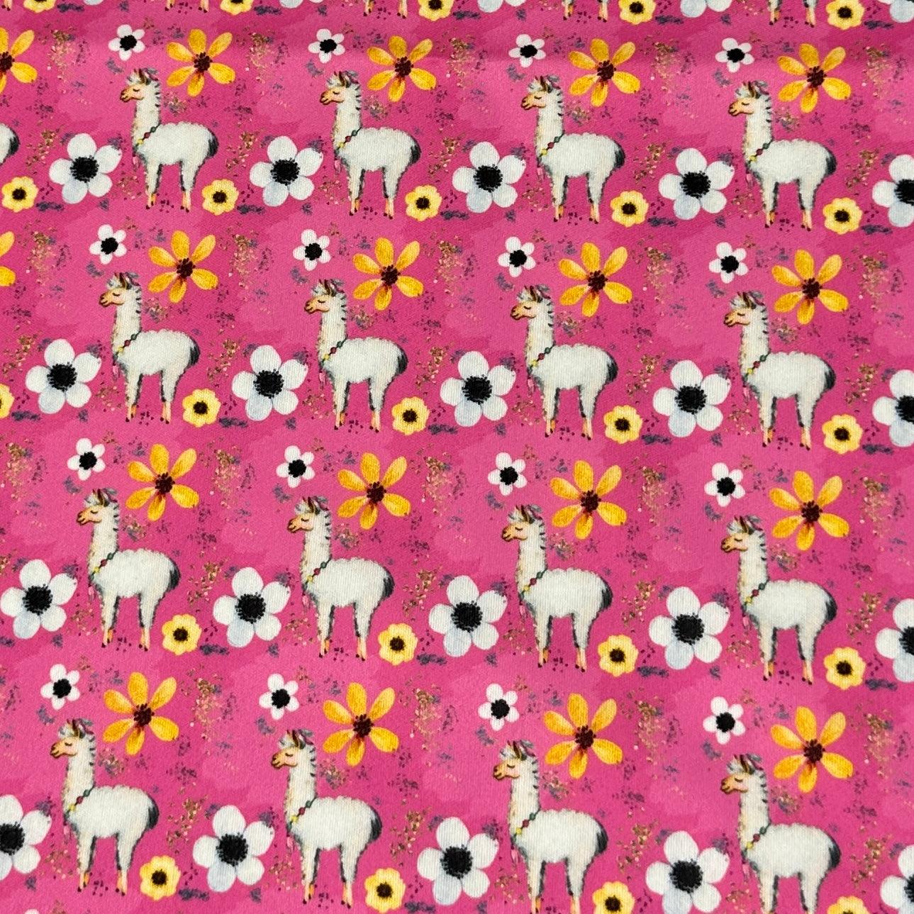 Llamas on Pink 1 mil PUL Fabric - Made in the USA - Nature's Fabrics