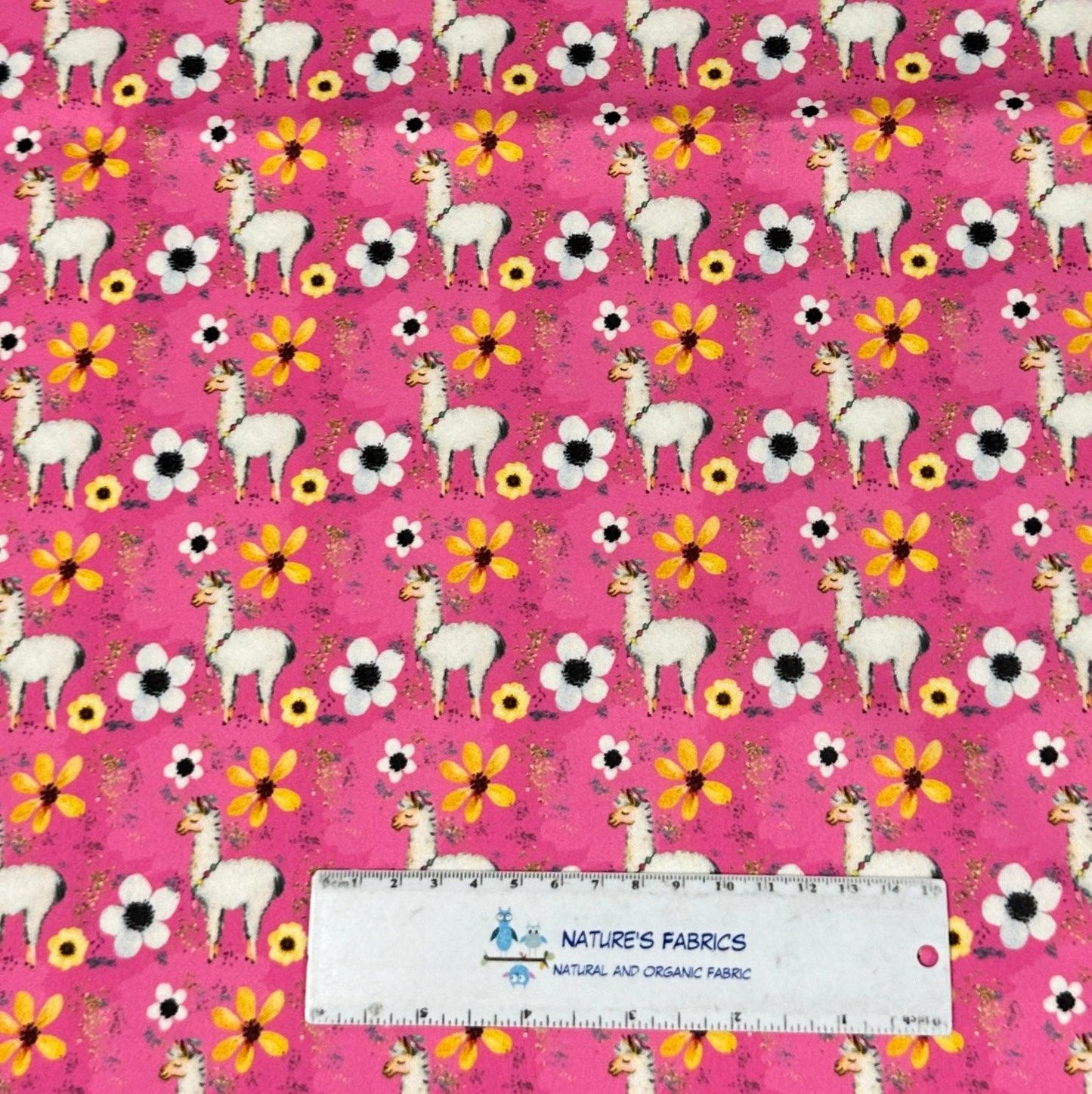 Llamas on Pink 1 mil PUL Fabric - Made in the USA - Nature's Fabrics