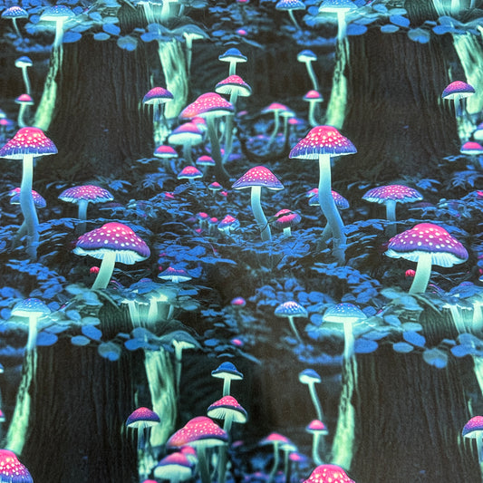 Luminescent Mushrooms 1 mil PUL Fabric - Made in the USA - Nature's Fabrics