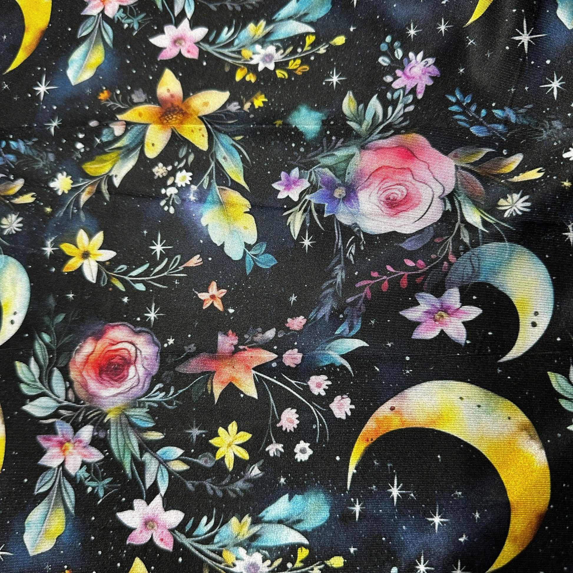 Magic Moon Garden on Double Brushed Polyester Jersey Fabric - Nature's Fabrics