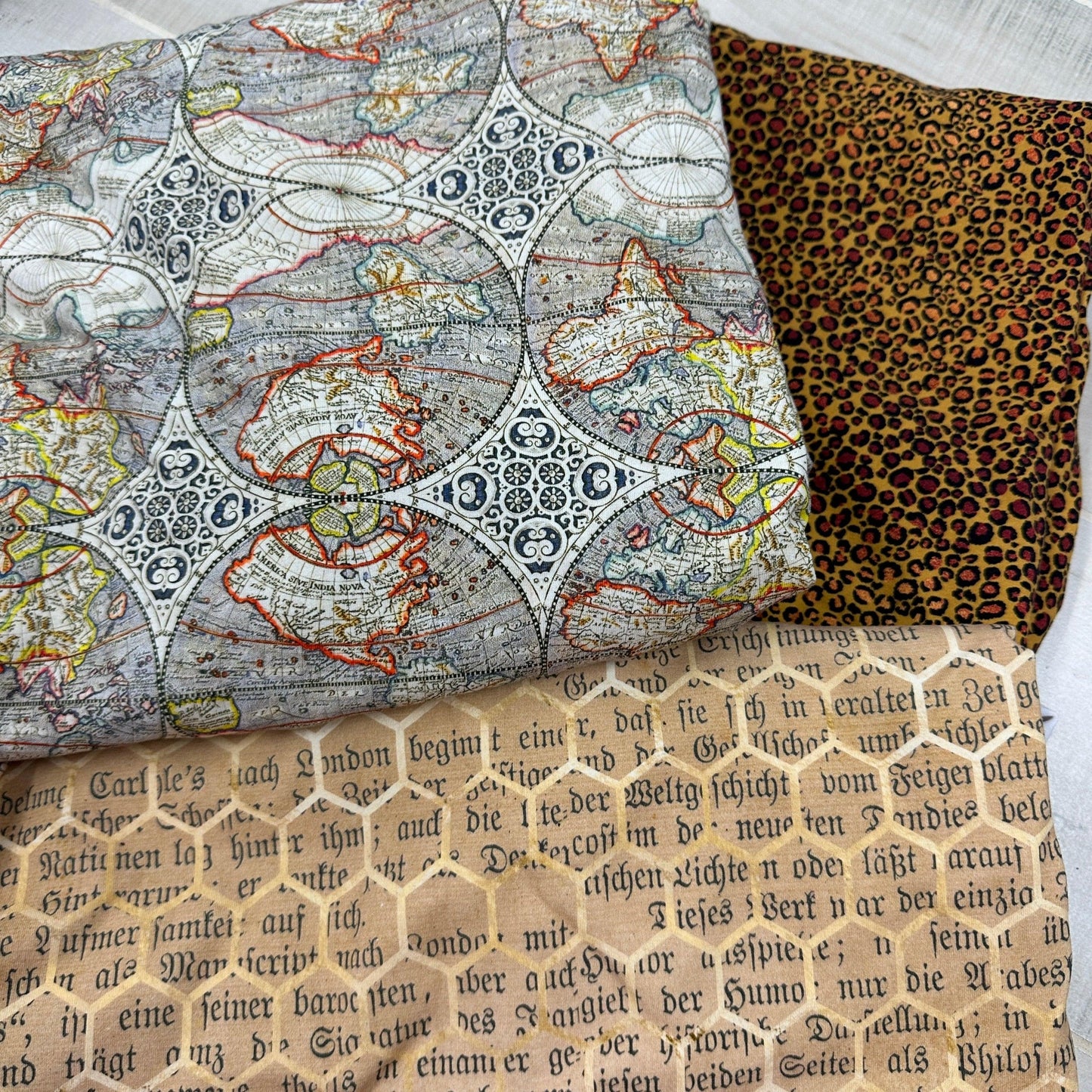 Maps Cotton/Spandex Jersey Fabric Bundle G753 - Nature's Fabrics