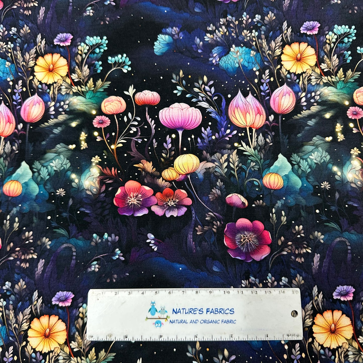Midnight Garden on Bamboo/Spandex Jersey Fabric - Nature's Fabrics