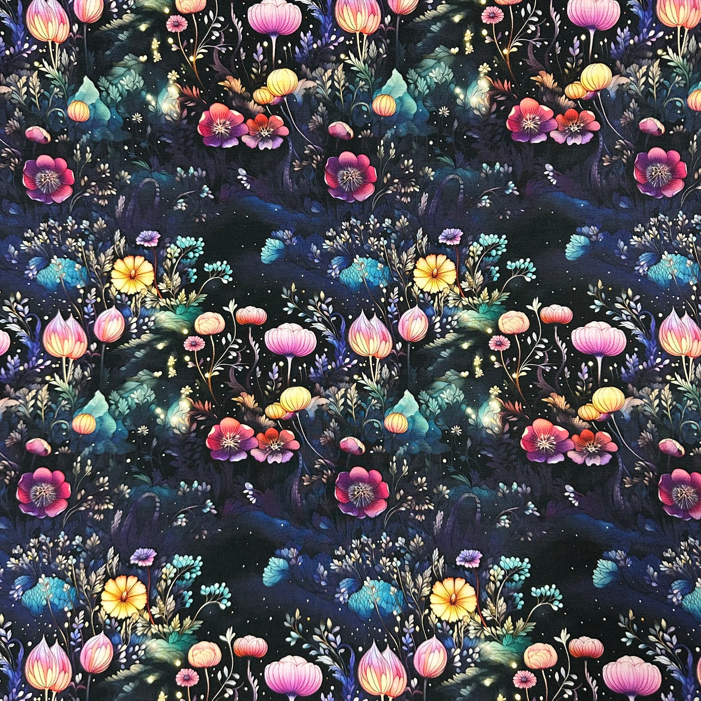 Midnight Garden on Bamboo/Spandex Jersey Fabric - Nature's Fabrics