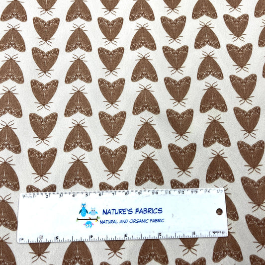 Moths on Tan 1 mil PUL Fabric- Made in the USA - Nature's Fabrics