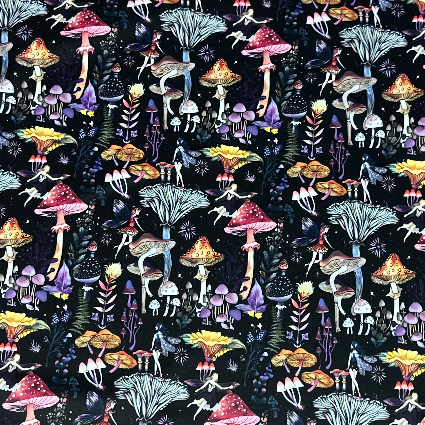 Mushroom Fairies 1 mil PUL Fabric - Made in the USA - Nature's Fabrics