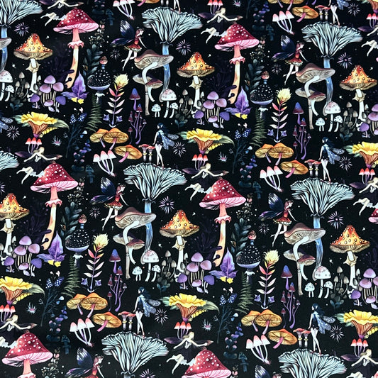 Mushroom Fairies 1 mil PUL Fabric - Made in the USA - Nature's Fabrics