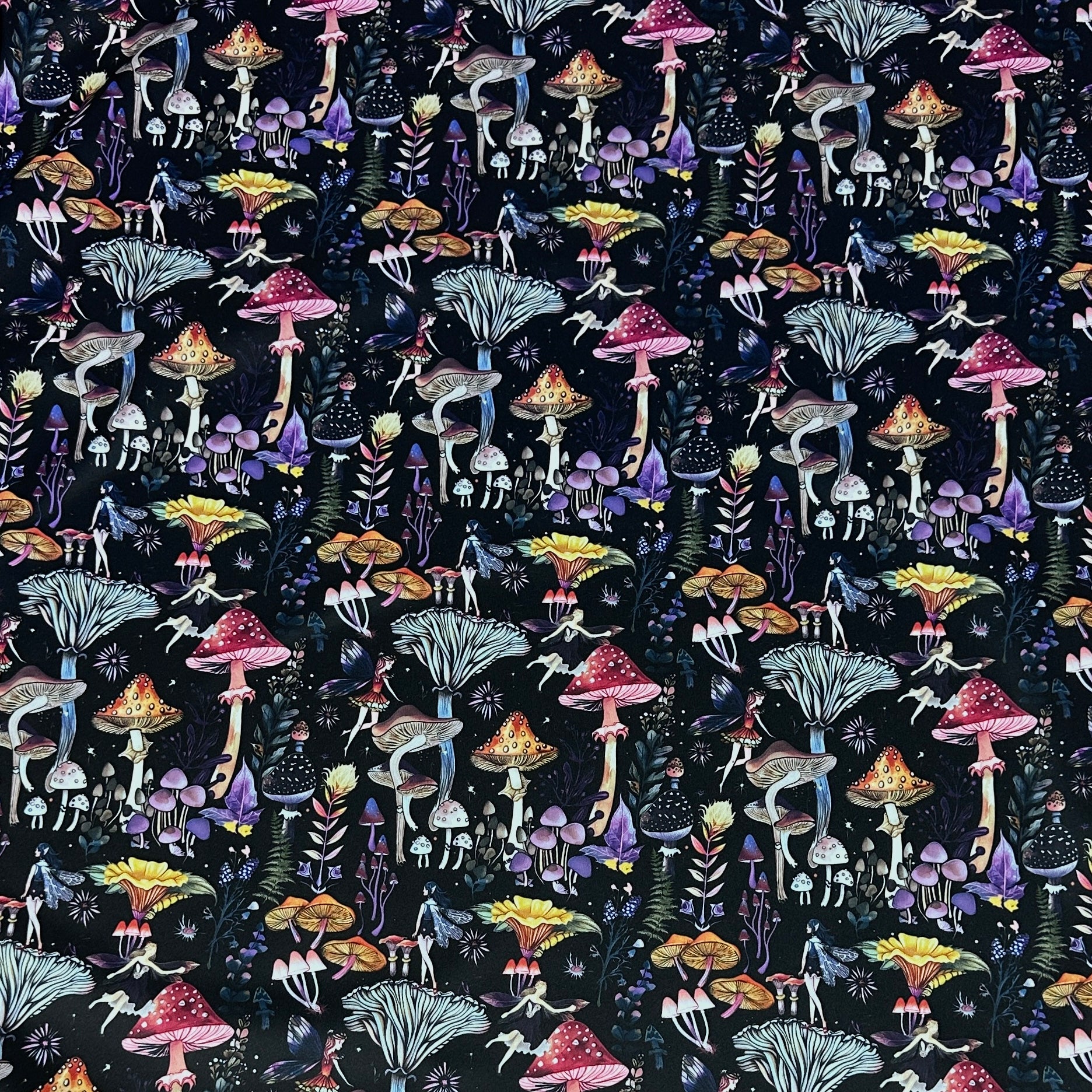 Mushroom Fairies 1 mil PUL Fabric - Made in the USA - Nature's Fabrics