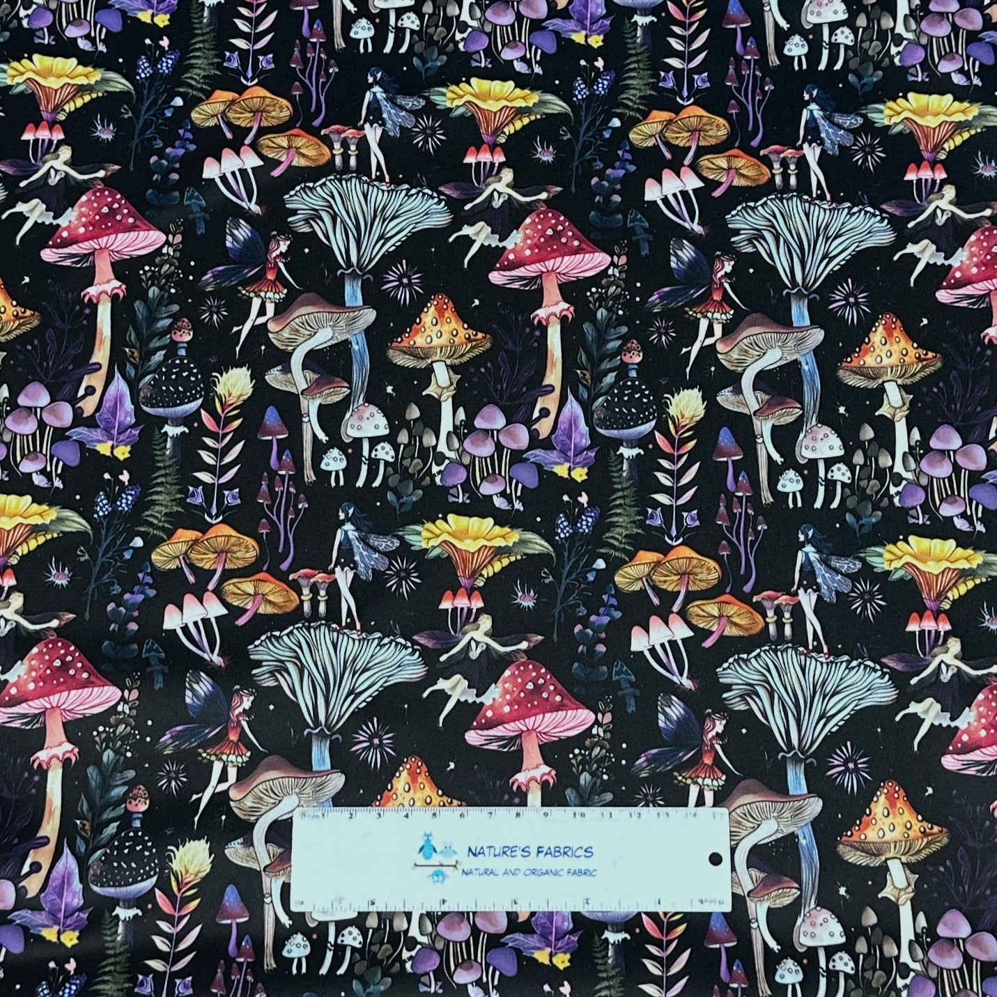Mushroom Fairies 1 mil PUL Fabric - Made in the USA - Nature's Fabrics